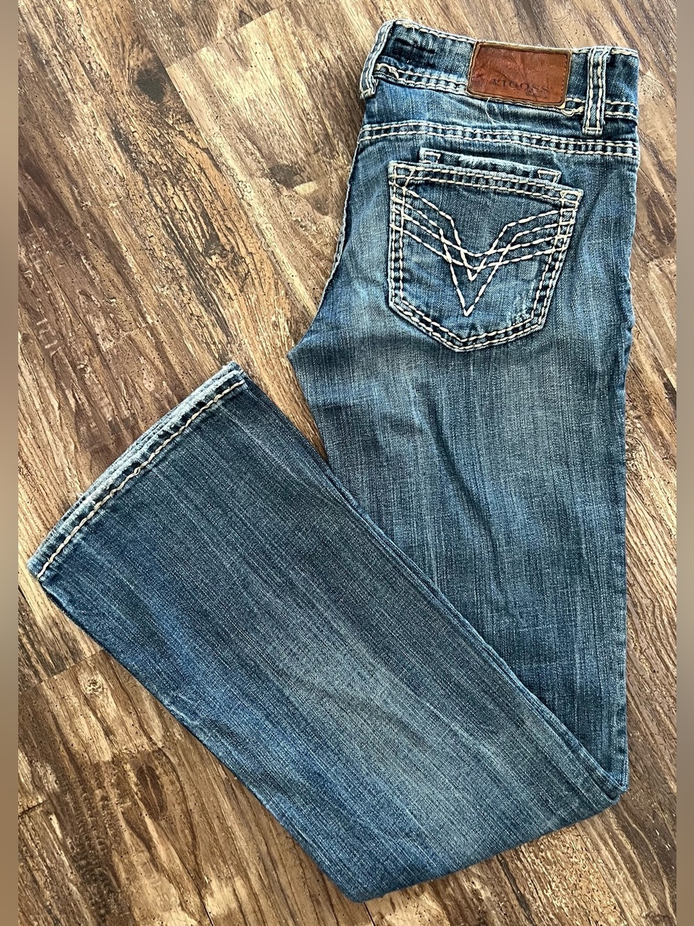 Vigoss Blue Bootcut Women's Jeans with Contrast Stitching